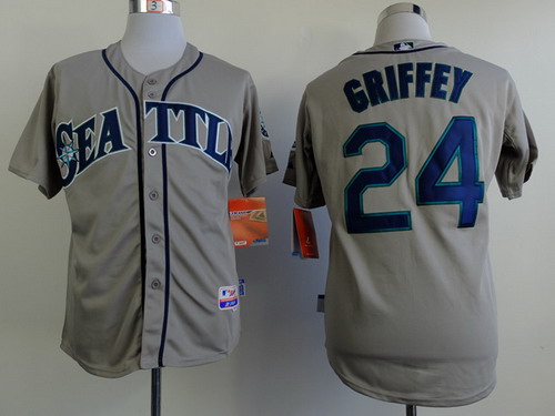 Seattle Mariners #24 Ken Griffey Gray Jersey