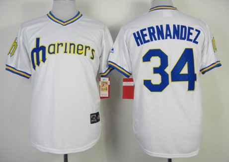 Seattle Mariners #34 Felix Hernandez 1979 White Pullover Jersey