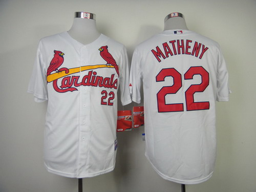 St. Louis Cardinals #22 Mike Matheny White Cool Base Jersey