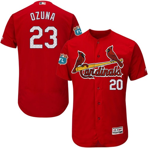 St. Louis Cardinals #23 Marcell Ozuna Red Flexbase Authentic Collection Stitched MLB Jersey
