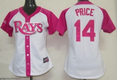 Tampa Bay Rays #14 David Price 2012 Fashion Womens by Majestic Athletic Jersey