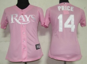 Tampa Bay Rays #14 Price Pink With White Womens Jersey