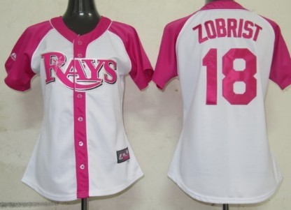 Tampa Bay Rays #18 Ben Zobrist 2012 Fashion Womens by Majestic Athletic Jersey