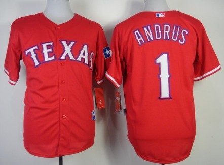 Texas Rangers #1 Elvis Andrus 2014 Red Jersey