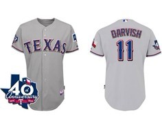 Texas Rangers #11 Yu Darvish Gray 40TH Kids Jersey