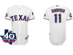 Texas Rangers #11 Yu Darvish White 40TH Kids Jersey