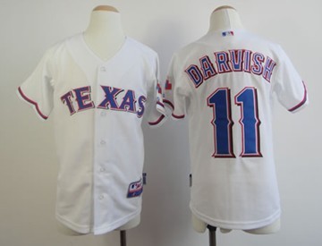 Texas Rangers #11 Yu Darvish White Kids Jersey