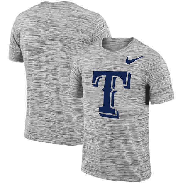 Texas Rangers Nike Heathered Black Sideline Legend Velocity Travel Performance T-Shirt