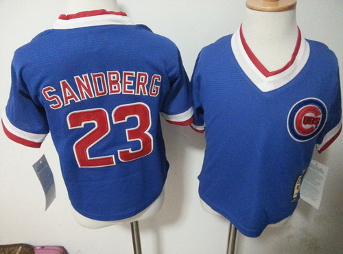 Toddler Chicago Cubs #23 Ryne Sandberg Retired Blue Pullover MLB Majestic Baseball Jersey