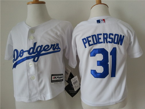 Toddler Los Angeles Dodgers #31 Joc Pederson Home White MLB Majestic Baseball Jersey