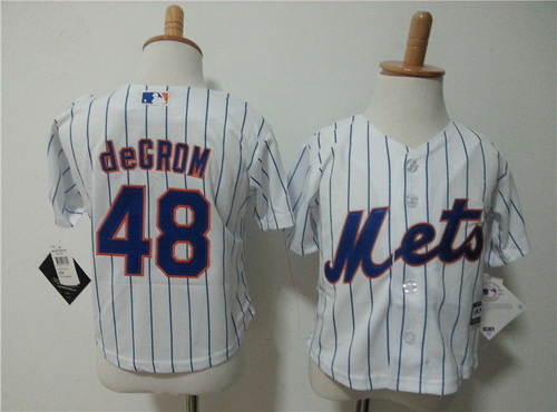 Toddler New York Mets #48 Jacob deGrom White Home MLB Majestic Baseball Jersey