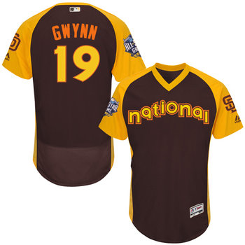 Tony Gwynn Brown 2016 All-Star Jersey – Men’s National League San Diego Padres #19 Flex Base Majestic MLB Collection Jersey