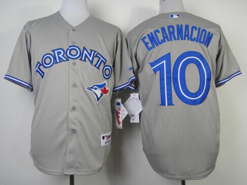 Toronto Blue Jays #10 Edwin Encarnacion Gray Jersey