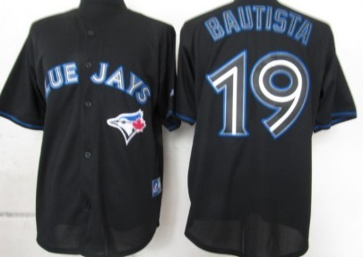 Toronto Blue Jays #19 Jose Bautista Black Fashion Jersey