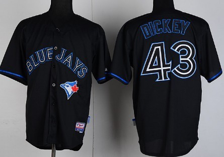 Toronto Blue Jays #43 R.A. Dickey Black Fashion Jersey