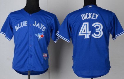 Toronto Blue Jays #43 R.A. Dickey Blue Kids Jersey