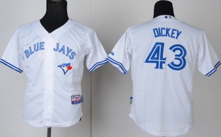 Toronto Blue Jays #43 R.A. Dickey White Kids Jersey