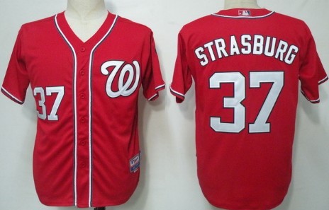 Washington Nationals #37 Stephen Strasburg Red Jersey
