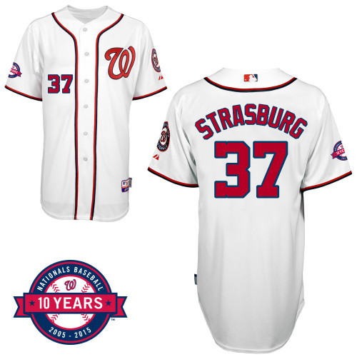 Washington Nationals #37 Stephen Strasburg White 10TH Jersey