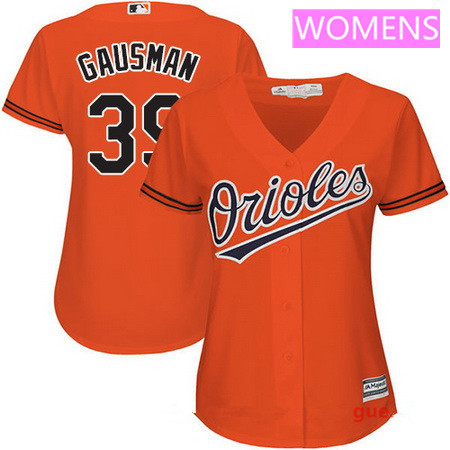 Women’s Baltimore Orioles #39 Kevin Gausman Orange Alternate Stitched MLB Majestic Cool Base Jersey