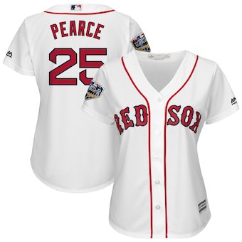 Women’s Boston Red Sox 25 Steve Pearce Majestic White 2018 World Series Cool Base Player Jersey