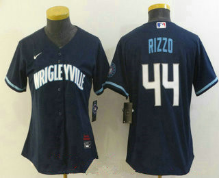 women’s chicago cubs #44 anthony rizzo navy blue 2021 city connect stitched mlb cool base nike jersey