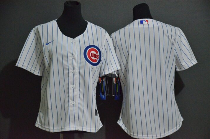 Women’s Chicago Cubs Blank White Stitched MLB Cool Base Nike Jersey
