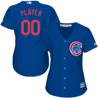 Women’s Chicago Cubs Majestic Royal Alternate Cool Base Custom Jersey