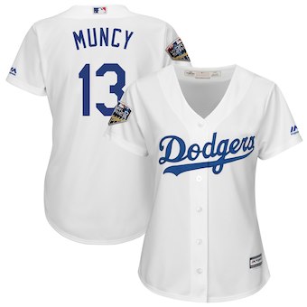 Women’s Los Angeles Dodgers 13 Max Muncy Majestic White 2018 World Series Jersey