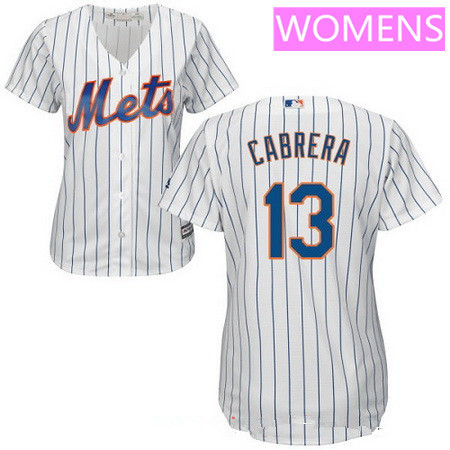 Women’s New York Mets #13 Asdrubal Cabrera White Home Stitched MLB Majestic Cool Base Jersey