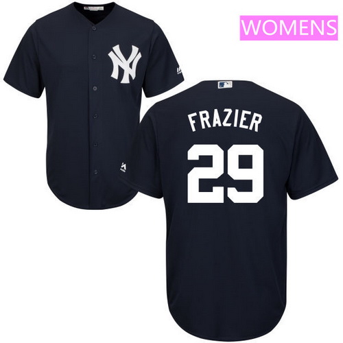 Women’s New York Yankees #29 Todd Frazier Navy Blue Alternate Stitched MLB Majestic Cool Base Jersey