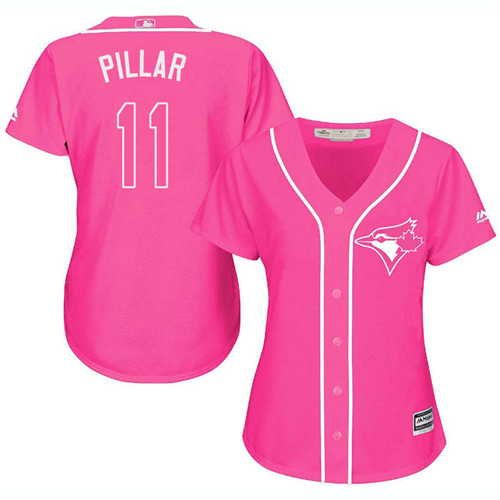 Women’s Toronto Blue Jays #11 Kevin Pillar Authentic Pink Fashion Cool Base Baseball Jersey