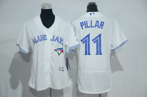Women’s Toronto Blue Jays #11 Kevin Pillar White Home 2016 Flexbase Stitched Baseball Jersey
