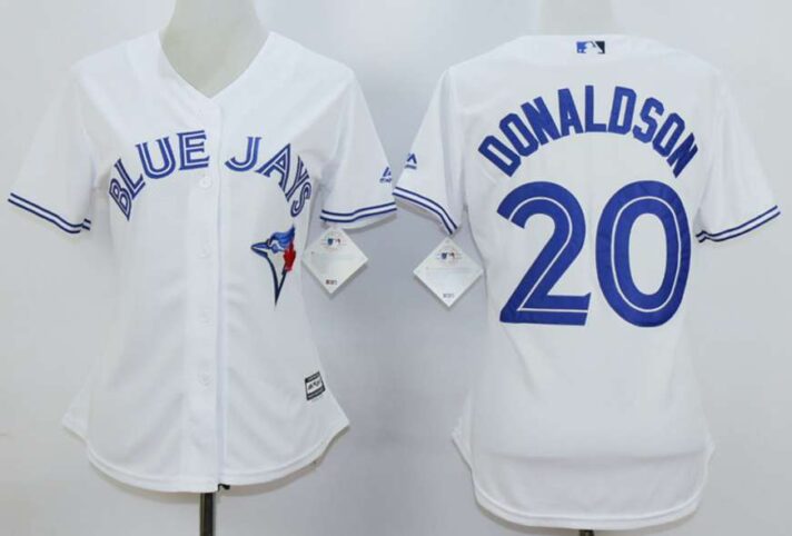 Women’s Toronto Blue Jays #20 Josh Donaldson White New Cool Base Women Jersey