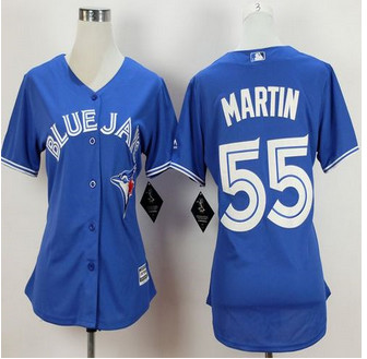 Women’s Toronto Blue Jays #55 Russell Martin Alternate Blue 2015 MLB Cool Base Jersey