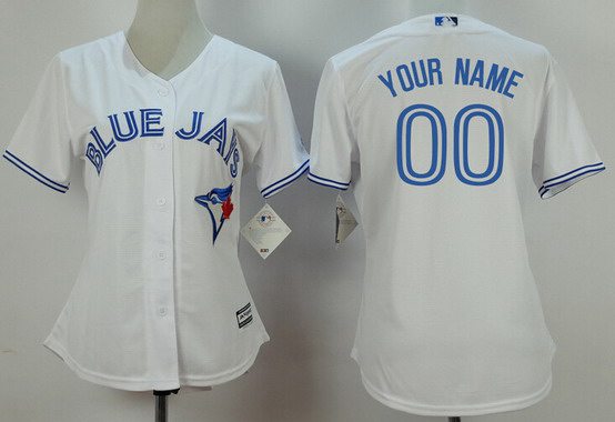 Women’s Toronto Blue Jays Customized White Home 2015 MLB Cool Base Jersey