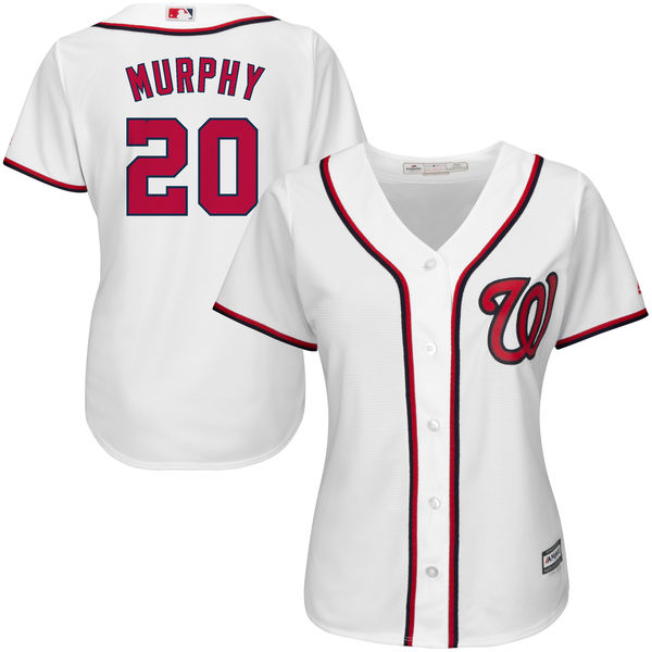Women’s Washington Nationals #20 Daniel Murphy Majestic Home White Cool Base Player Jersey