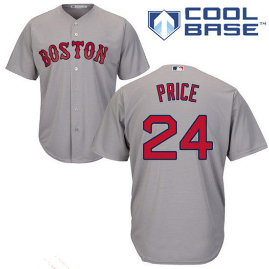 Youth Boston Red Sox #24 David Price Gray Road Stitched MLB Majestic Cool Base Jersey