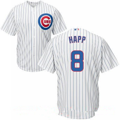 Youth Chicago Cubs #8 Ian Happ White Home Stitched MLB Majestic Cool Base Jersey