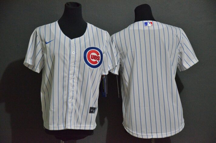 Youth Chicago Cubs Blank White Stitched MLB Cool Base Nike Jersey
