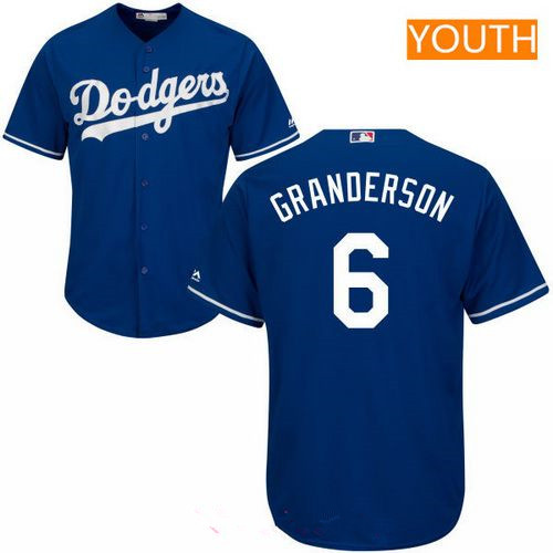 Youth Los Angeles Dodgers #6 Curtis Granderson Royal Blue Stitched MLB Majestic Cool Base Jersey