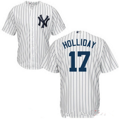 Youth New York Yankees #17 Matt Holliday White Home Stitched MLB Majestic Cool Base Jersey