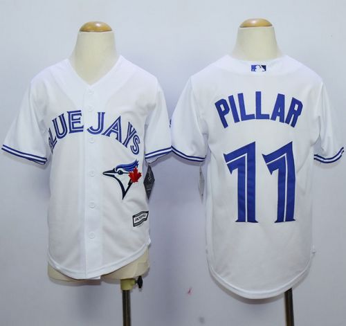 Youth Toronto Blue Jays #11 Kevin Pillar White Cool Base Stitched MLB Jersey